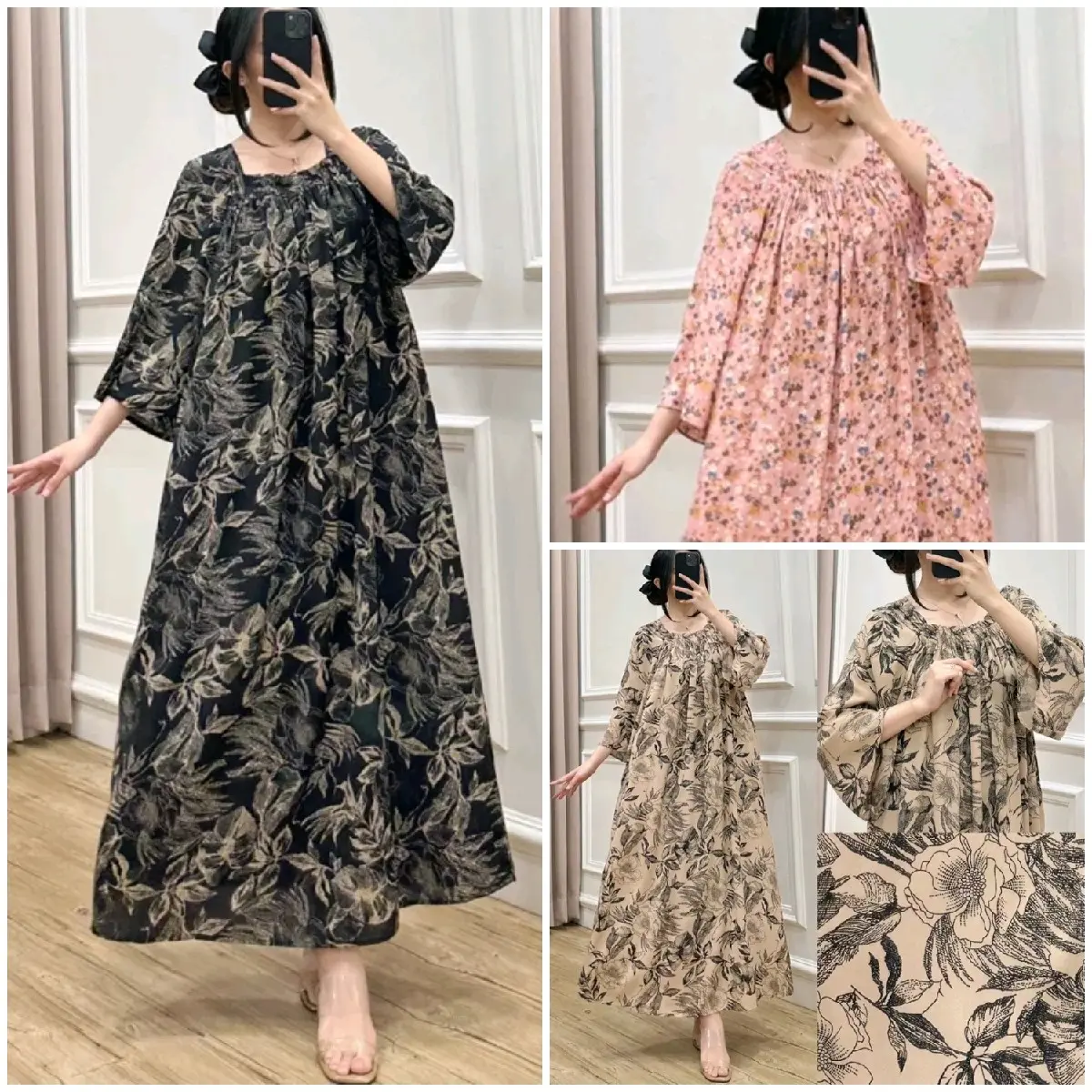 Dress wanita kekinian Titana Jumbo LD 120 cm bumil friendly katun rayon viscose Nyaman Casual