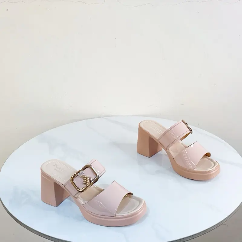 Giày dép trà my - Guốc đốc nhị 2 quai - cao 8cm -size 35-39- phong cách thanh lịch , đơn giản , đế PU nhẹ 3