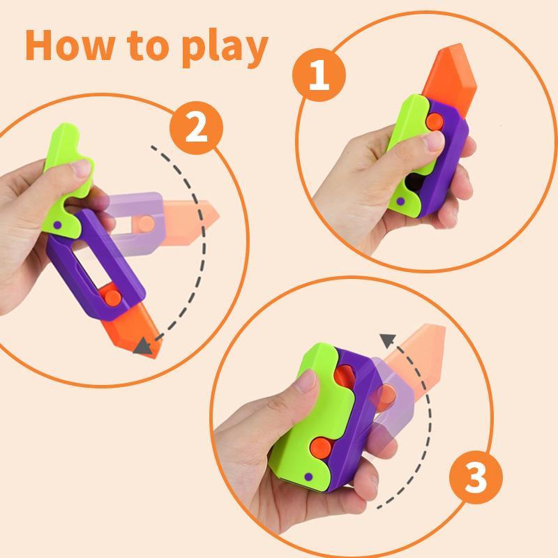 Product Introduction of 3D Gravity Carrot Design Waving Toy, 1 Count Portable Decompression Gravity Fidget Toys for Travel Work Home, Creative Stress Relief Gadget 8
