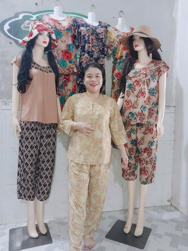 QUẦN DÀI TAY LỠ TÔN (LANH ) 2 DA LẤY Ý TƯỞNG TỪ THÂY TỪ THẦY THÍCH MINH TUỆ aothun uniform Green Thường Nữ Áo   inhoa dobo Top Women