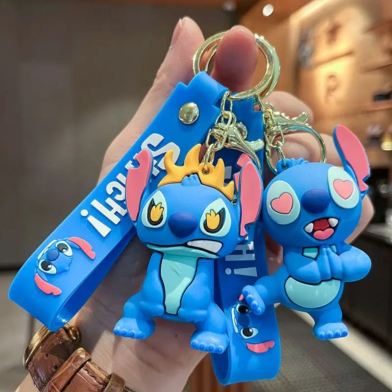 Mặt Dây Chuyền Móc Chìa Khóa Xe Hơi Búp Bê 3D Stitch Biểu Tượng Cảm Xúc Hoạt Hình, Thiết Kế Dễ Thương, Thích Hợp Làm Quà Tặng Gian Hàng Chợ Đêm, Bán Buôn Có Sẵn 3