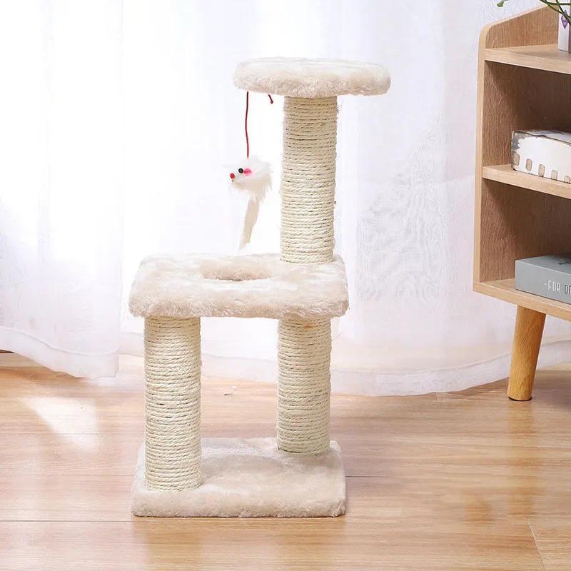 Product Introduction of Cat Climbing Shelf Cat Nest Cat Tree All-in-One Small Non-Occupying Jumping Platform Shelf  Climbing Pole 2