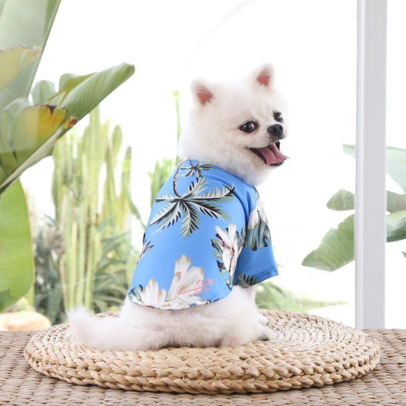 Product Introduction of Baju-T Musim Panas untuk Haiwan Peliharaan, Gaya Hawaii, Rekaan Bunga, Pakaian Anjing, Bernafas dan Sejuk, Sesuai untuk Pantai, Baju Anak Anjing, Pakaian Kucing Anjing Peliharaan baju  kucing baju  kucing 10