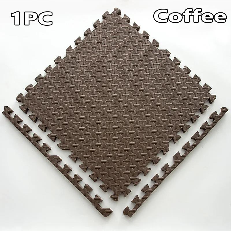 Thảm Tập Gym Thể Thao, 1 Chiếc, 30 * 30cm, Được Làm Bằng Chất Liệu EVA, Thiết Kế Vân Lá, Thảm Trải Sàn, Thích Hợp Cho Yoga Và Thể Dục, Chống Trượt, Thảm Ghép Nối, Dày Dặn, Thích Hợp Cho Phòng Sốc Tập Luyện, Bảo Vệ 6