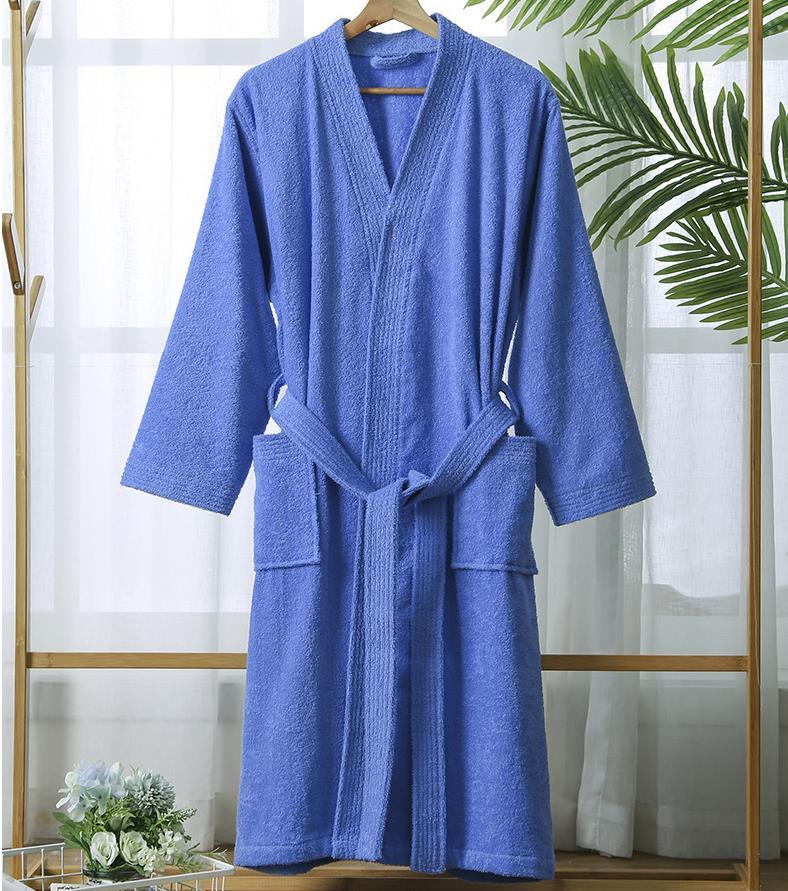 Product Introduction of Robe Hotel Absorbent Bathrobe  Nightgown Terry Material Simple Yukata Beauty Salon Robe Nightwear New Autumn 18