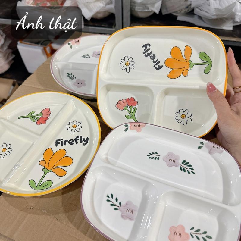  Đĩa chia ngăn gốm sứ Đựng đồ ăn cực tiện lợi và đẹp 