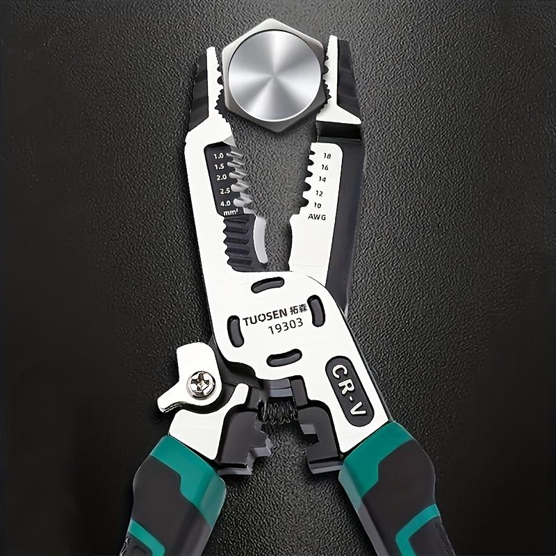 1pc Wire Stripper, Multi-functional Ten-in-one Wire Pliers, Universal Skinning Needle-nose Pliers, Wire Cutters, Cutting Steel Wire Labor-saving Crimping Electrician's Pliers, Special Tools For Home Improvement 1