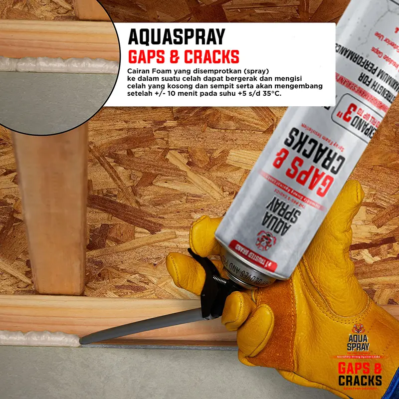 Aqua Spray - Gaps & Cracks 750ml - Foam Spray Penambal Celah dan Lubang Terbaru 5