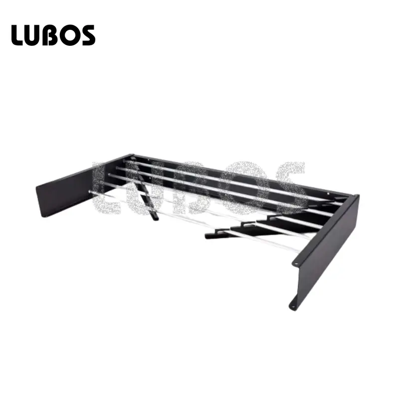 LUBOS Jemuran Baju Invisible Dinding Gantung Lipat Pipih Tarik Apartemen Apartment Space Saving Drying Laundry Room Rack 3