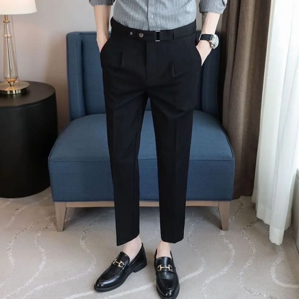 [mã 33] Quần Dài nam ống đứng dáng baggy cạp cao cách điệu đai điều chỉnh Menswear Pants