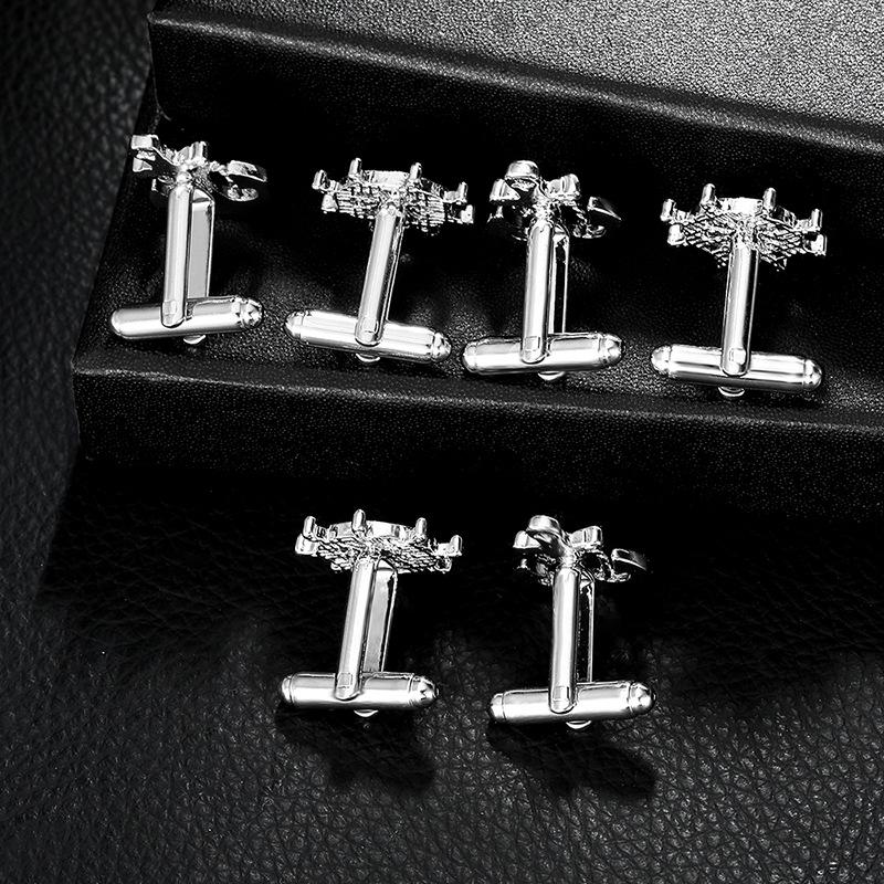 Product Introduction of 1Pair Fashion Rudder Gold Silver Shape Cufflink Business Gift for Boyfriend Accessories for Men Wedding New Design Cuff Shirt Cufflinks 17