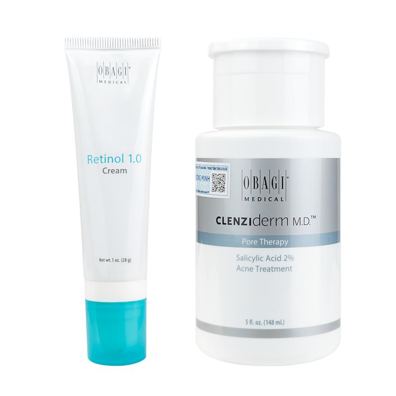 Combo Dung dịch BHA Obagi Pore Therapy 148ml + Retinol 1.0 Obagi 28g - Cải thiện lỗ chân lông và dấu hiệu lão hoá