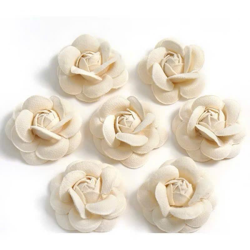 Ngolas - Hoa Trà Dạ Cao Cấp cấp Handmade Màu Nude Có Ghim Sau Cài Áo 0