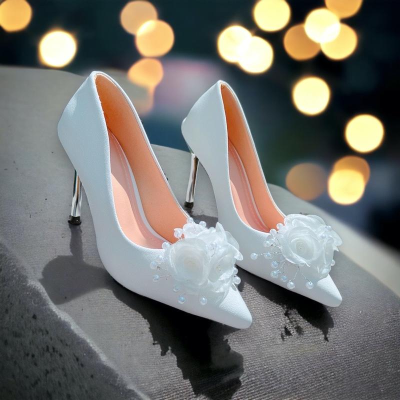 [Phom nhỏ nên tăng size]Giày cao gót nữ  HOA ĐÁ TIỂU THƯ - SG03 - Giày Cưới Cô Dâu Sang Chảnh gót 7p. Shoes Đế Cao Women