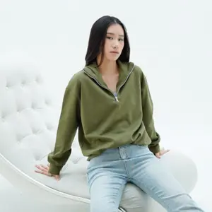 ADA - Sweater Zipper Unisex Kerah Polo Basic #6A34