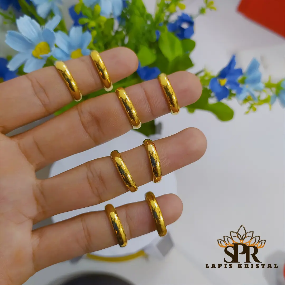 CINCIN R32 PERHIASAN EMAS LAPIS KRISTAL, AKSESORIS WANITA, COD BAYAR TEMPAT, CINCIN POLOS