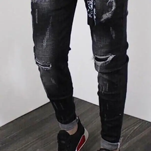 M109 Quần jean nam màu đen xám kiểu rách cao cấp trẻ trung  Bắp store23 ms109 Menswear Pants 2
