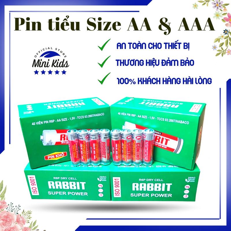 Pin con Thỏ , Pin tiểu loại to size AA ( 2A ) và loại nhỏ size AAA ( 3A ) 1.5V dùng cho đồ chơi, điều khiển - MiniKids