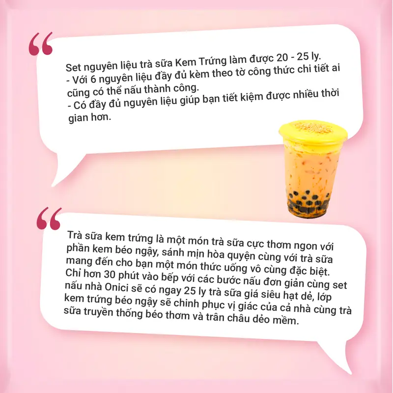 Trà sữa kem trứng mix vụng dừa nướng nguyên liệu nấu 20-25 ly Bếp Của Mẹ ONICI 1