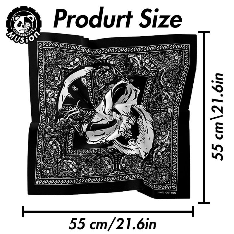 Khăn Bandana, Thiết Kế Đầu Lâu Musion, Làm Bằng Bông, Màu Đen, Phong Cách Cổ Điển Và Hip Hop, Durag, Mặt Nạ Đầu Lâu Harley Davidson, Thiết Kế Chìa Khóa Kain, Khăn Quàng Cổ Vuông Cổ Điển Thích Hợp Cho Khăn Bandana Đi Xe Máy Cho Nam 8