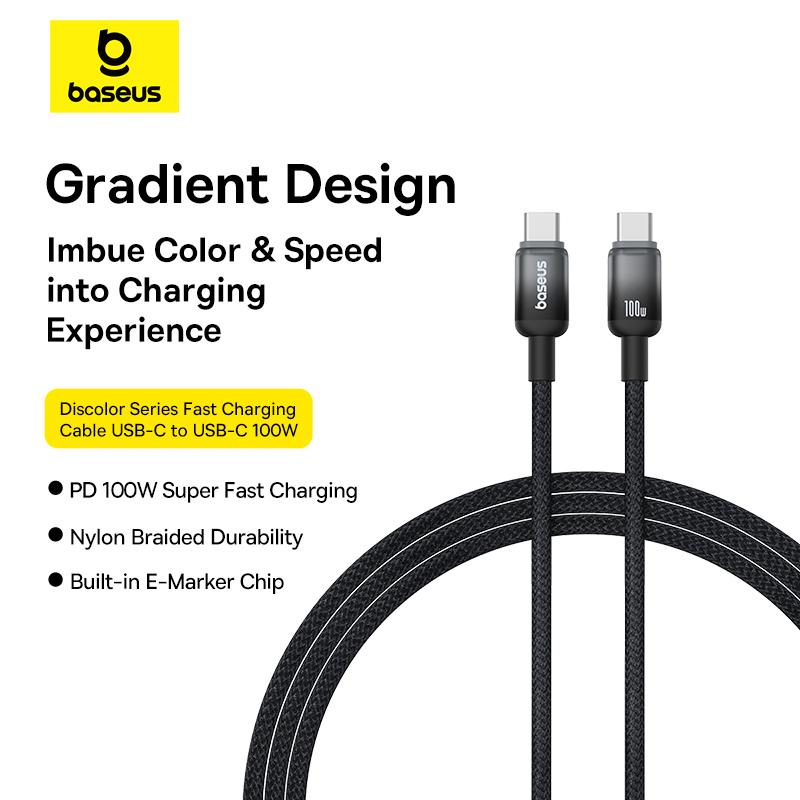  Baseus  Dây cáp sạc nhanh tốc độ cao 100W C to C - Fast Charging Cable USB-C to USB-C Date Cable Nylon Cord 