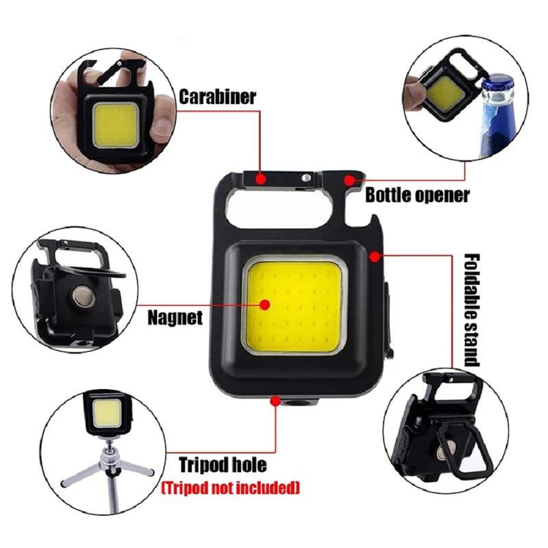 Product Introduction of Mini LED Flashlight Keychain Light Multifunctional Portable COB Camping Flashlights USB Charging Work Lights Fishing Lanterna flashlight 14