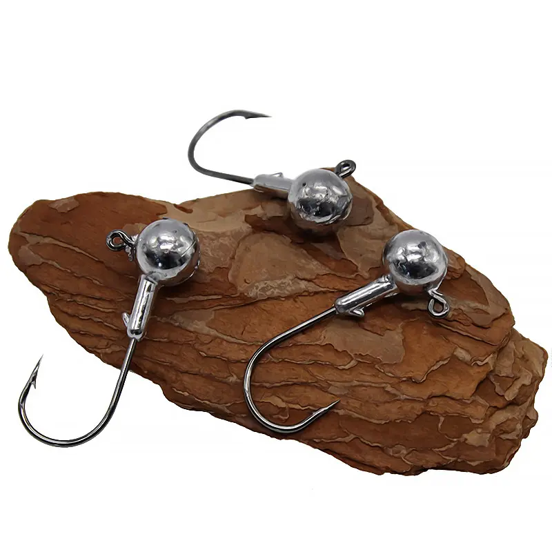 Bazooka-Big Head Jigs Hook 1g-28g Round Ball Jig Head Hook Weedless Far Throw Long Shank Jig Head