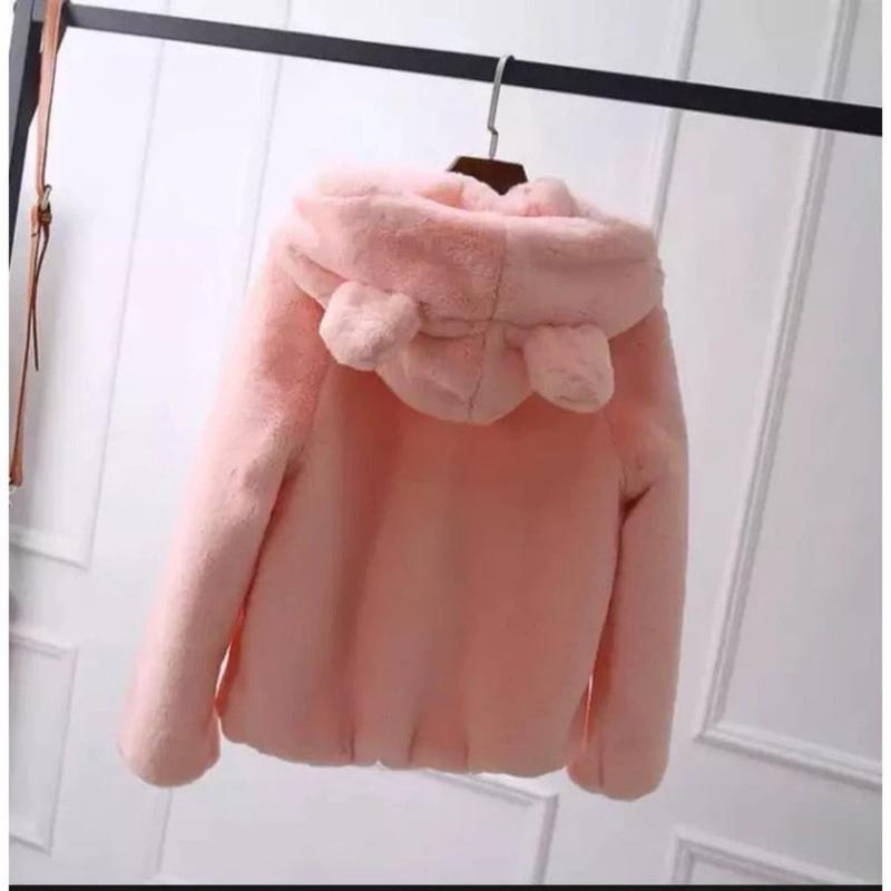  Áo khoác hoodie lông cừu mũ tai thỏ lông dầy dặn siêu ấm áp bất chấp rét đại hàn thời trang hàn quốc 