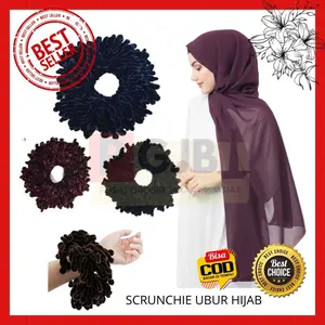 IKAT RAMBUT UBUR-UBUR JUMBO-Kunciran Cendol/ Cepolan Hijab Scrunchie
