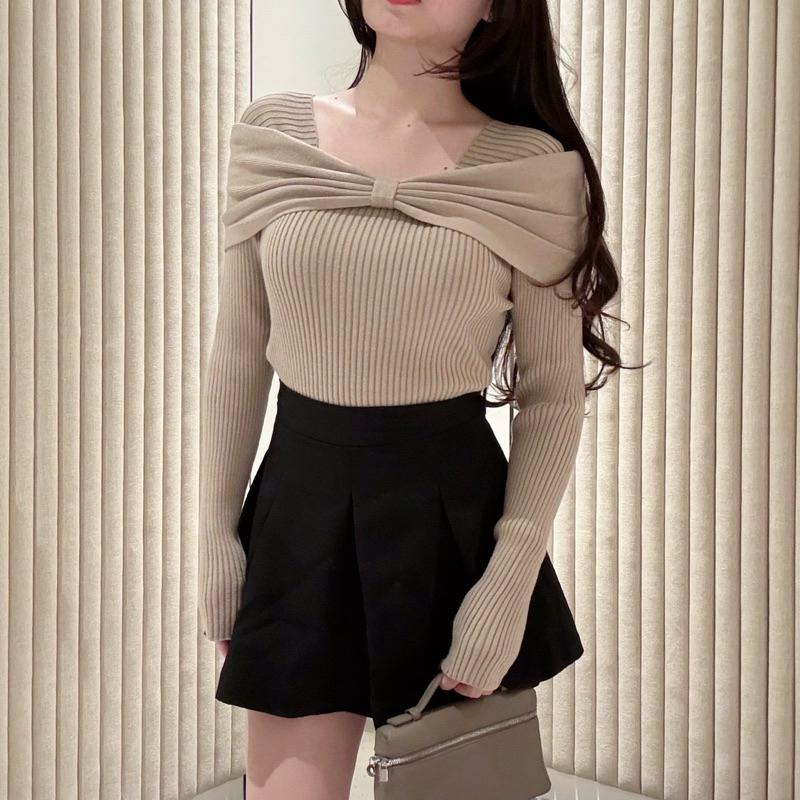 [LUXE.DLABEL] - G61 TOP [ Atasan wanita  Atasan rajut lengan panjang rajut Kaos wanita Vest wanita Atasan Wanita Atasan Halter tank wanita top Croptop Croptee Atasan perempuan 1