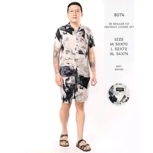 Setelan Piyama Tie dye Pria Dewasa Setelan Pria Piyama Katun Rayon Cowok