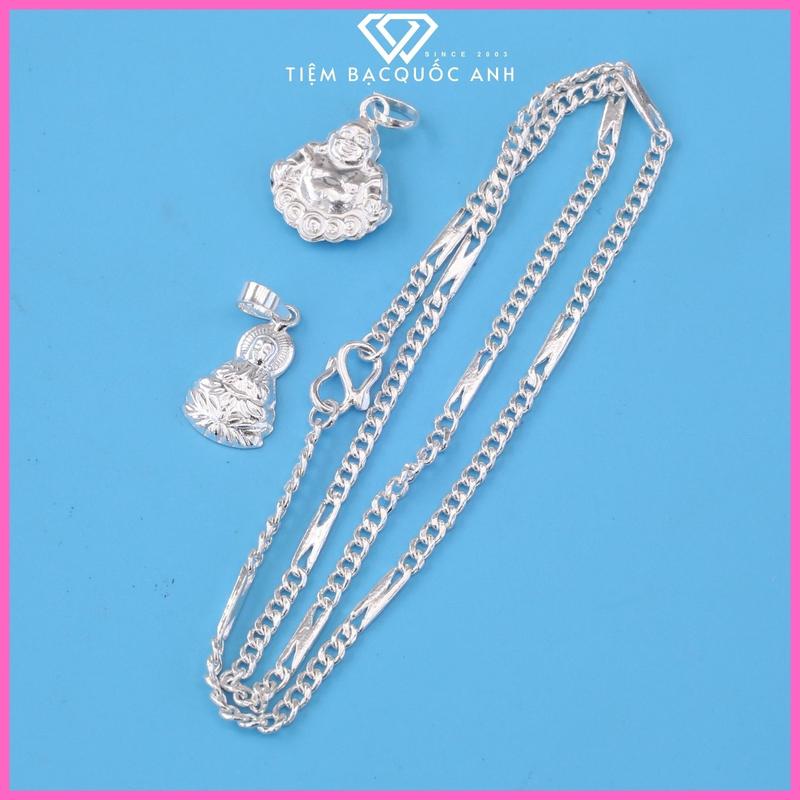 Dây bạc chữ N khoen lật cho bé trai, bạc ta hàm lượng bạc cao dày cứng cáp