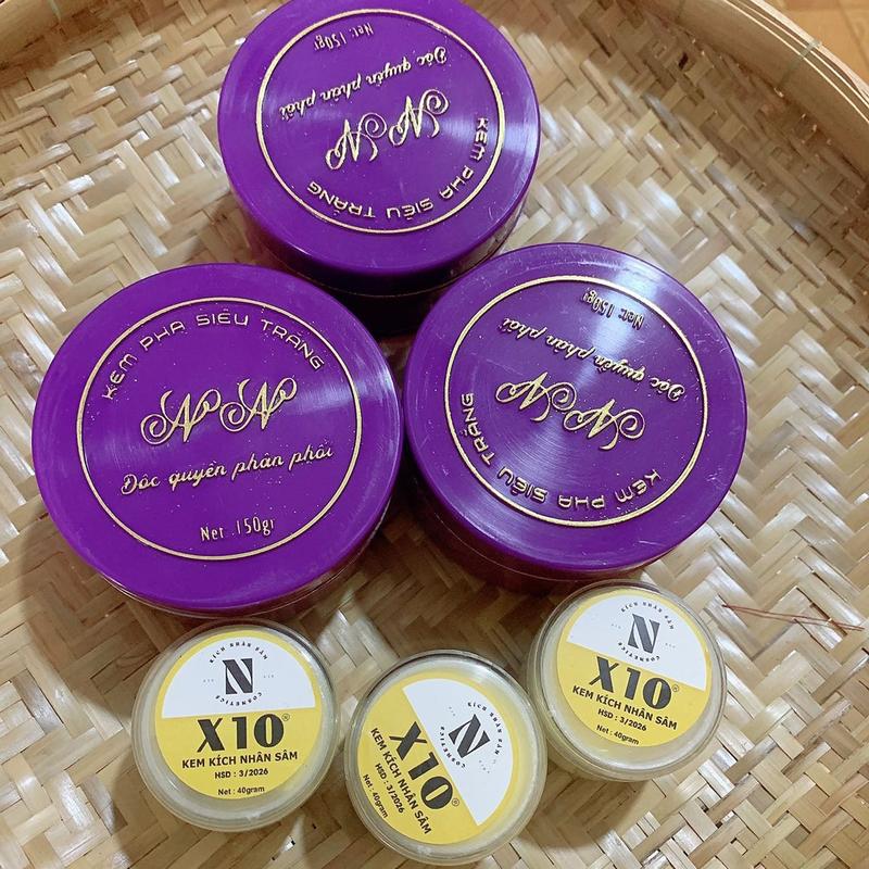 3 hủ kem  nữ nữ + 3 hủ kích trắng x10 0