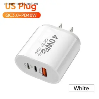 Củ Sạc Nhanh - Cốc Sạc Nhanh 3 Cổng USB 40W Type C 3.0 Cho Điện Thoại capsacnhanh 20w giấy cuc sac 120w sacnhanh 3dau bộ