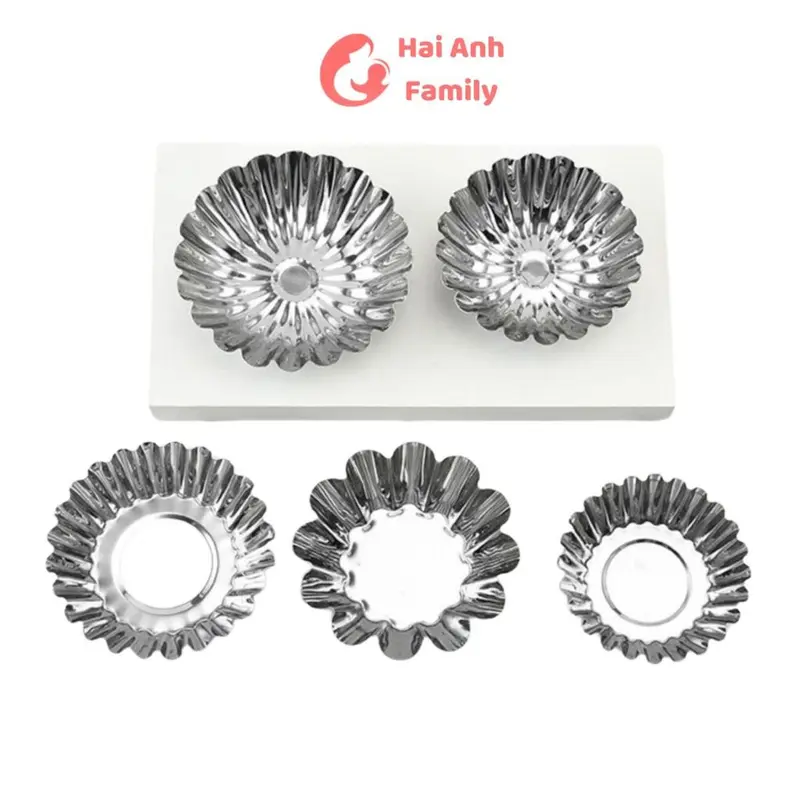 Khuôn Bánh Tart Trứng Lượn Sóng Cao Cấp Rộng 7,2cm 0