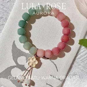 LULA ROSE Gelang Gradasi Wanita｜Motif Bunga Elegan｜Aksesoris Kekinian
