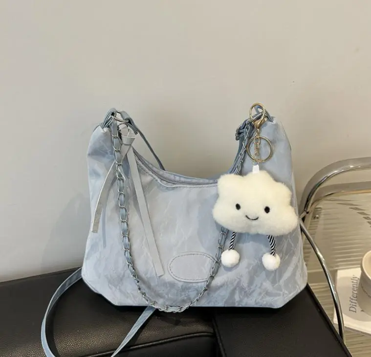 Túi tote Da phối Nhung túi xách đeo chéo nữ thiết kế 2 dây đeo tinh tế tặng kèm charm mây xinh xắn TXN 935 6