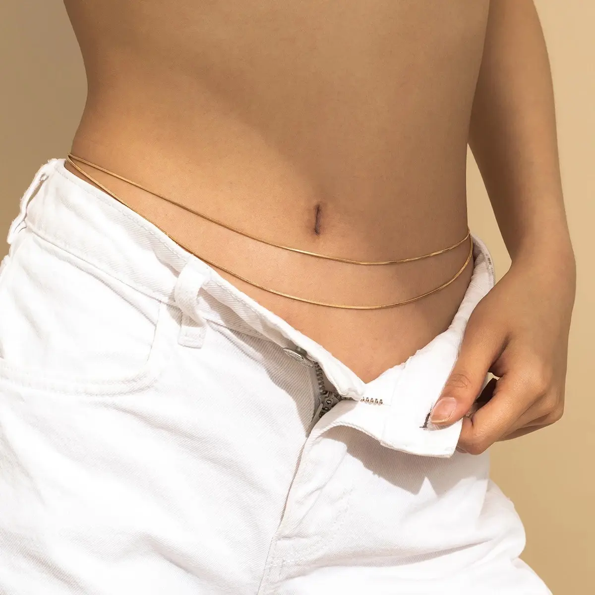 Dây Chuyền Xương Rắn Hai Lớp, Thời Trang Âu Mỹ Mới, Dây Chuyền Thắt Lưng, Dây Chuyền Cơ Thể, Thích Hợp Đi Biển Mùa Hè, Phụ Kiện Gợi Cảm, Bán Buôn Có Sẵn