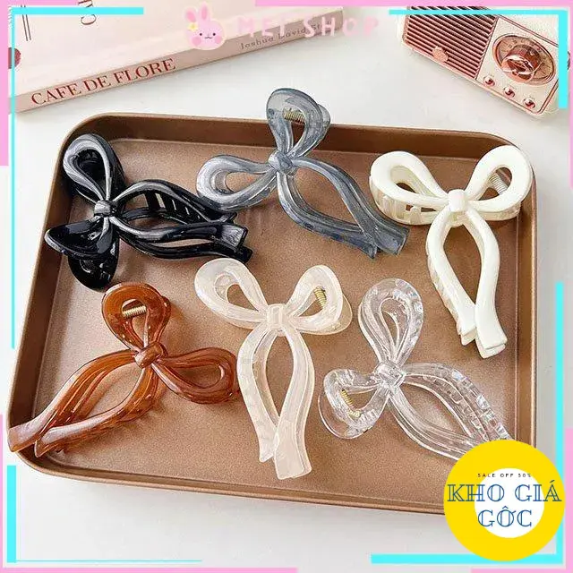 Cặp Tóc Hình Nơ Chất Liệu Nhựa Siêu Bền, Không Gãy Duyên Dáng Phong Cách Hàn Quốc Xinh Xắn Dành Cho Nữ 2