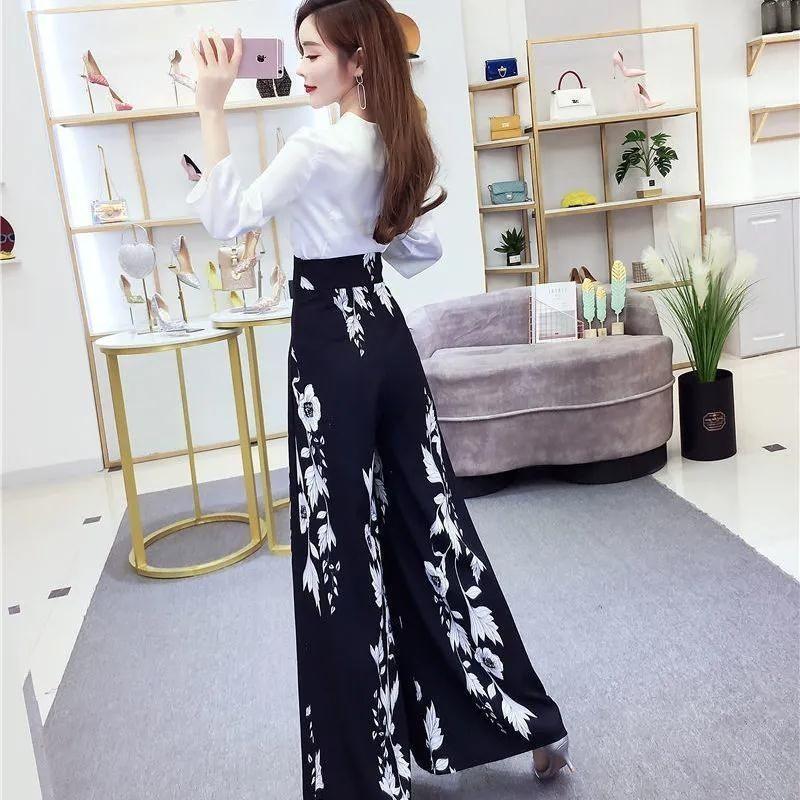 Product Introduction of Quần Ống Rộng Thời Trang Phong Cách Phương Tây, Hàng Mới Về Mùa Hè 2023, Phong Cách Quốc Gia, In Đen Trắng, Váy Quần Bó Sát Dáng Rộng Rãi Đơn Giản, Quần Áo Nữ Mới Quần Lót Nữ Quần Lót Nữ 8