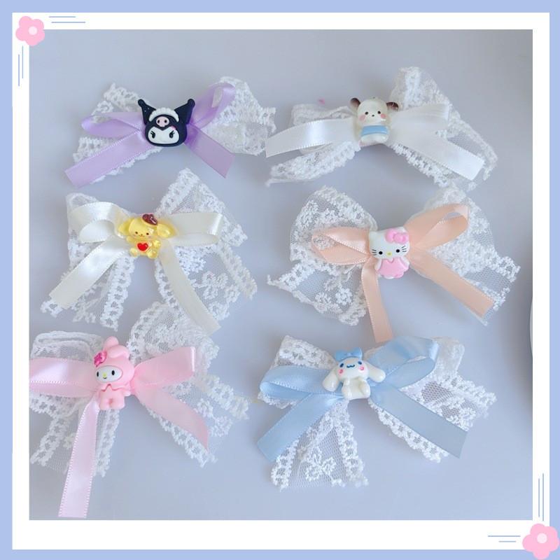 Kẹp Tóc Bướm Ren, Dành Cho Bé Gái, Đồ Trang Sức Đầu Ngọt Ngào Kẹp Tóc Sanrio, Buộc Tóc Đuôi Ngựa Đôi, Đồ Trang Trí Tóc Voi Cua 0