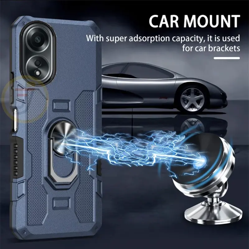 Casing Hard Case Oppo A18 Ring Armor Robot Case Kickstand Hybrid/Ring Holder TPU Handphone Hardcase Lentur 4