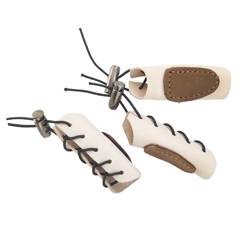 Cow Leather Archery Finger Tab Shooting Practice Finger 0