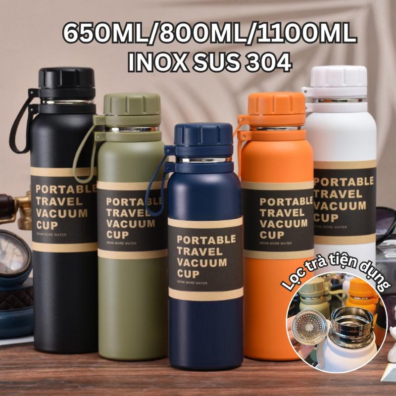 Bình giữ nhiệt Travel 1100ML/850ML giữ nóng lạnh trên 8 tiếng, kiểu dáng thể thao cho cả nam và nữ 4 màu ( BN 34)