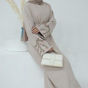 Gaun Muslimah, Rekaan Elegan, Bersulam Bunga, Baju Kurung Abaya, LR738