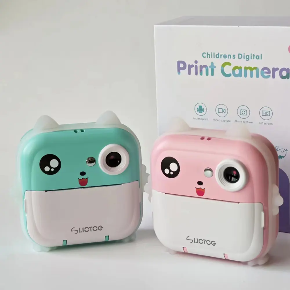 LIOTOG Q5 Mini Instant Camera Printer for Kids,Inkless Sticker Mini Photo Printer HD Digital Video Cameras, Mini Thermal Printer Kid Toy Gifts