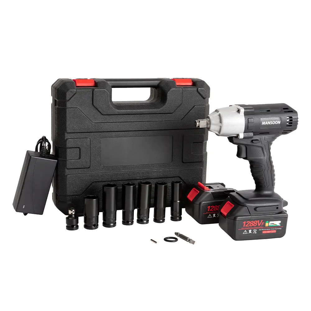 【COD】2 IN1 Cordless Impact Wrench High Torque Battery Wrench Electric Wrench 6 long sockets