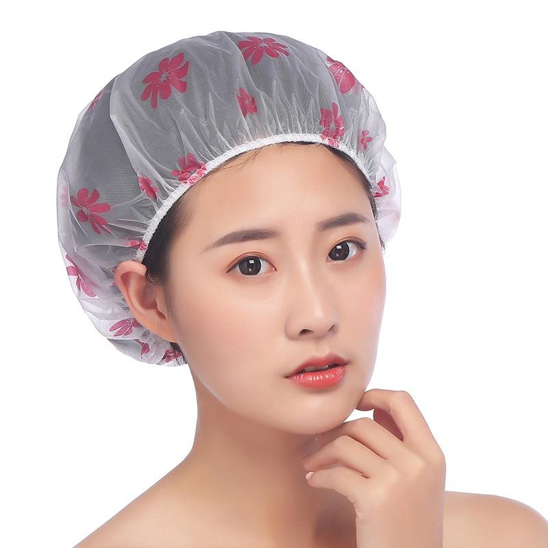 Product Introduction of 3pcs Waterproof Shower Caps Reusable Bath Hat Good-looking Women Hair Cap Spa Hair Salon Shower Cap Bathroom Accessories 0