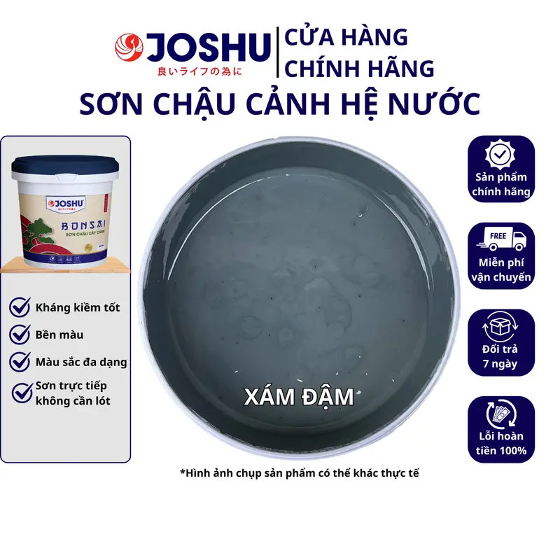 Sơn Chậu Cảnh Giả Đá JOSHU 1.2Kg - Sơn Ngoại Thất Có Kháng Kiềm màu moonlight son nuoc atm 2