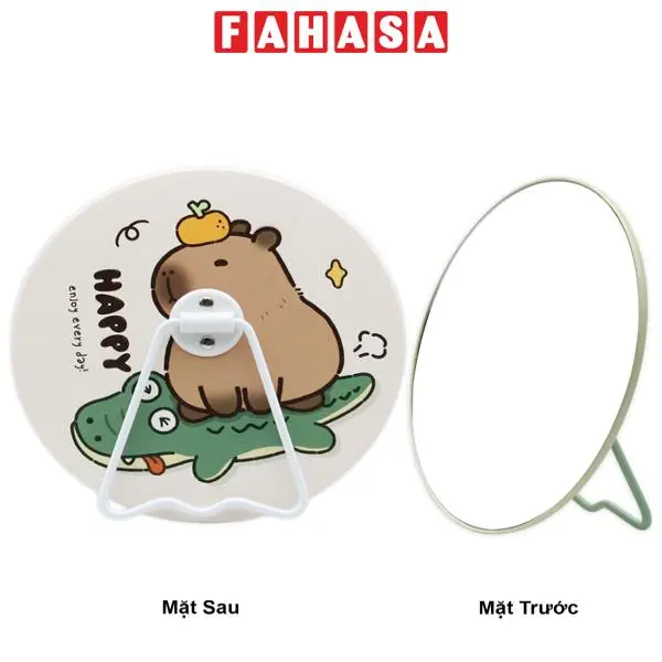 Gương Bàn Tròn Mini Hình Capybara - WanLongDa ZT185-3121A1 - Màu Kem